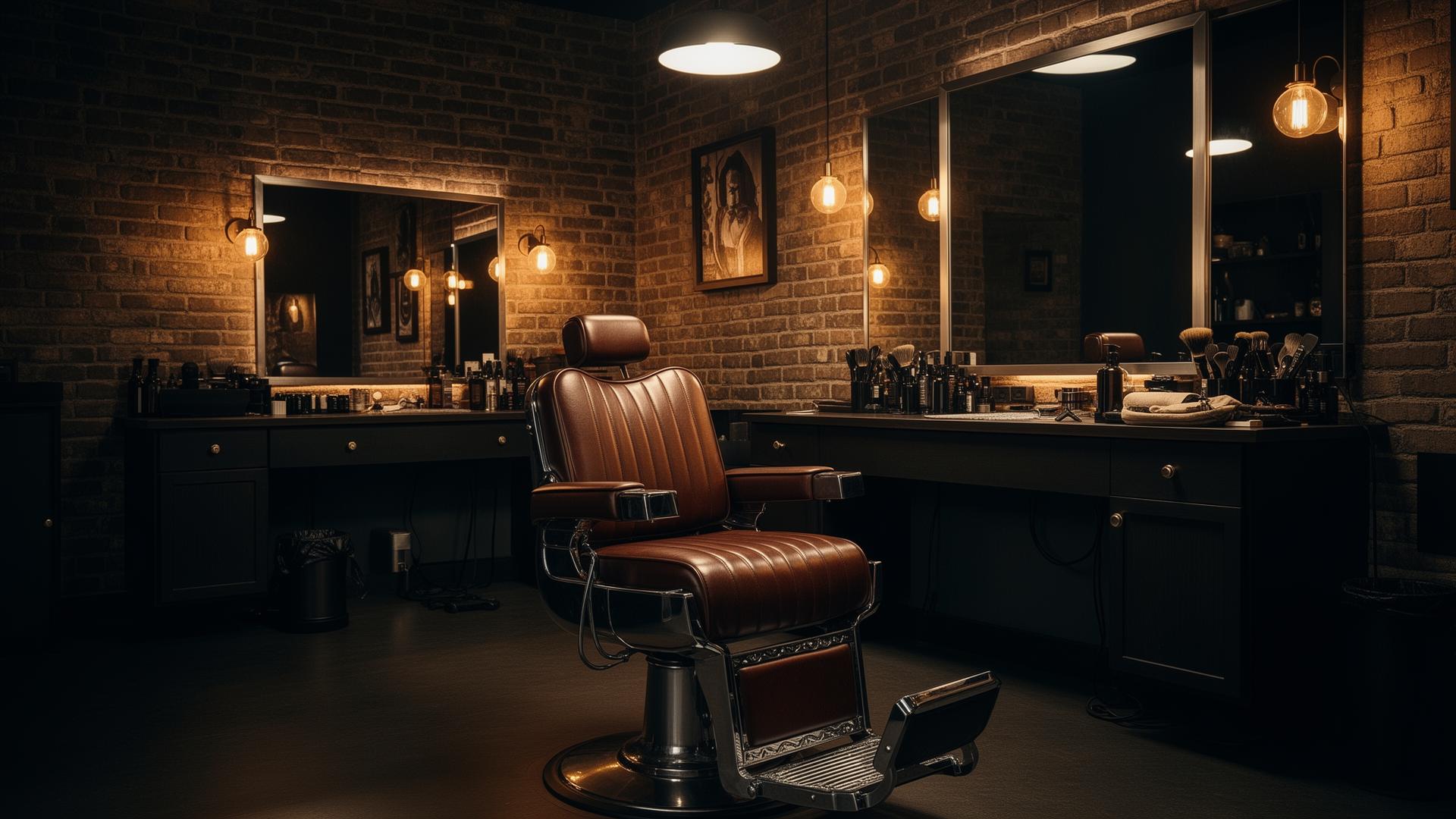 Black Label Barbershop interior in Rosenberg TX